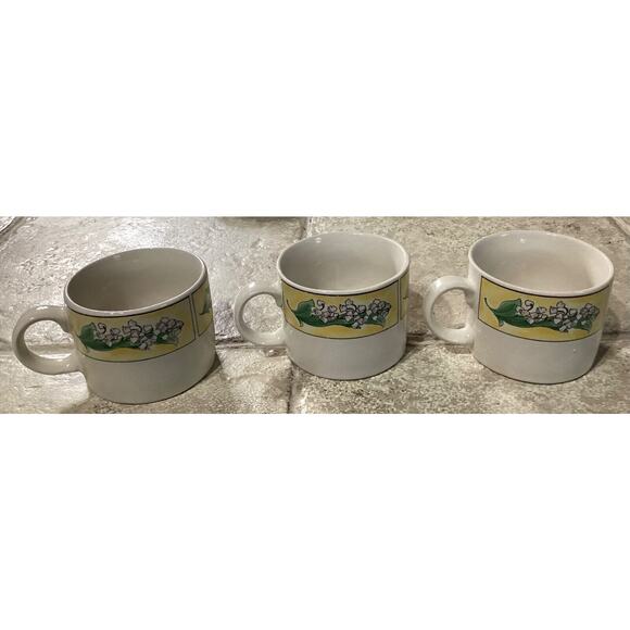 6 ~ SAKURA SUE ZIPKIN MAJESTICWARE STONEWARE CUPS Mugs 1996 Spring Valley Floral - Picture 10 of 11